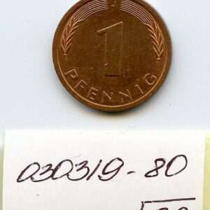 Saksamaa 1 pfenning F/VF 1990 J 030319-80