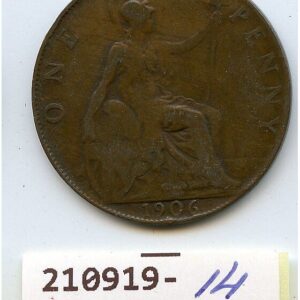 SUURBRITANNIA 1 PENNY 1906 EDWARD VII 210919-14