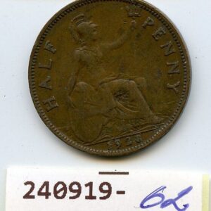 SUURBRITANNIA HALF PENNY 1928 GEORG V 240919-62