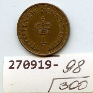 SUURBRITANNIA 1/2 NEW PENNY 1971 ELIZABETH II F/VF 270919-98