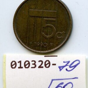 HOLLAND MADALMAAD 5 CENT 1990 BEATRIX F/VF 010320-79