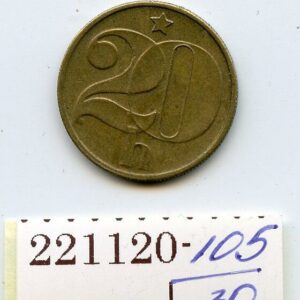 ML Tšehhoslovakkia (Tšehhi) 20 HELLER 1986 F/VF 221120-105