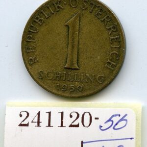 ML AUSTRIA 1 ŠILLING 1959 JÄNESEKÄPP F/VF 241120-56