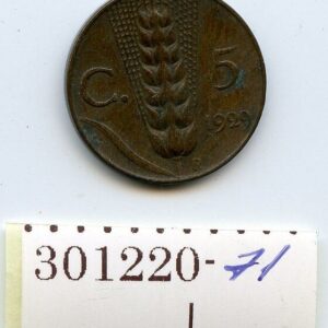 ITAALIA 5 CENTEZIMO 1929 Vittorio Emanuele III 301220-71